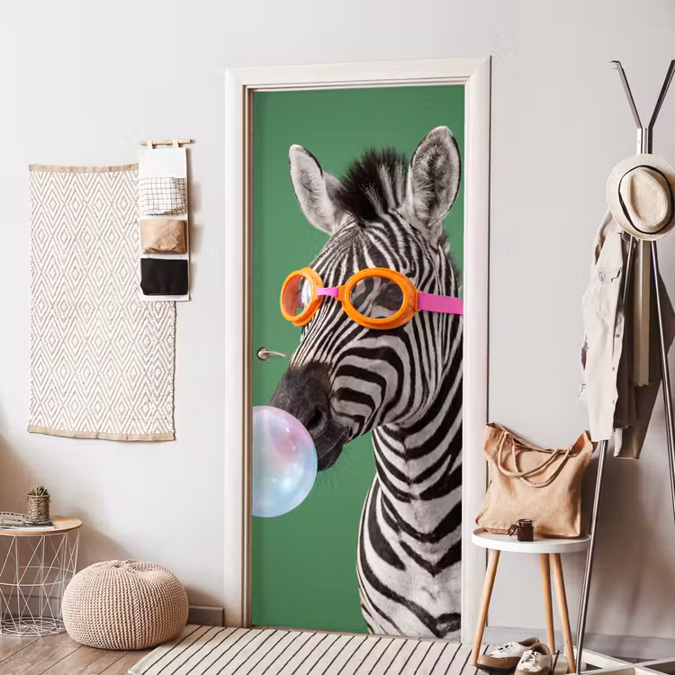 Dier - Bril - Bel - Modern - Groen deurposter klein -sfeer6