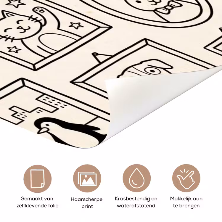 Dieren - Illustratie - Lijsten - Galerij - Speels deurposter klein -closeup_NL