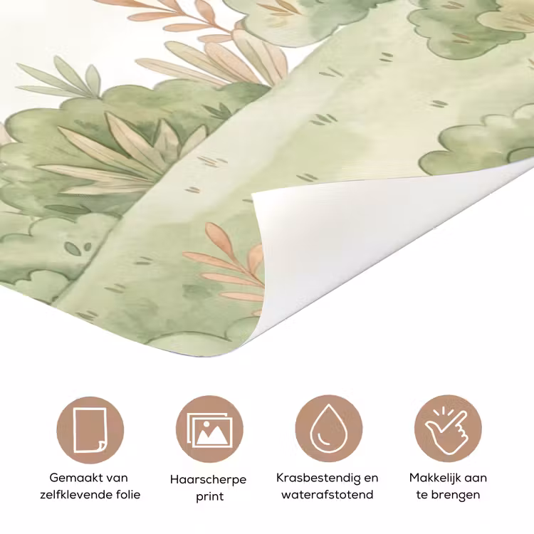 Dieren - Jungle - Pastel deurposter klein -closeup_NL