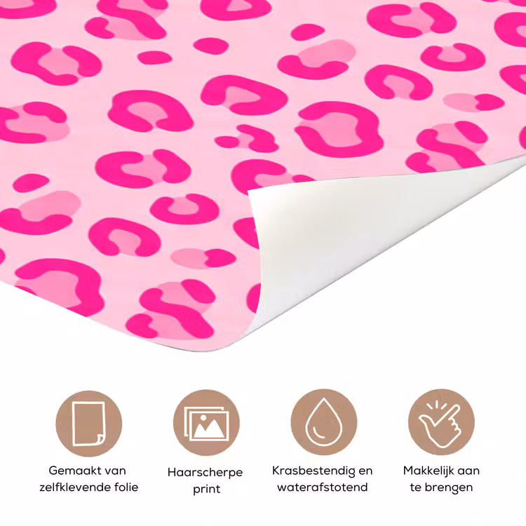 Dierenprint - Patroon - Abstract - Modern - Roze deurposter klein -closeup_NL
