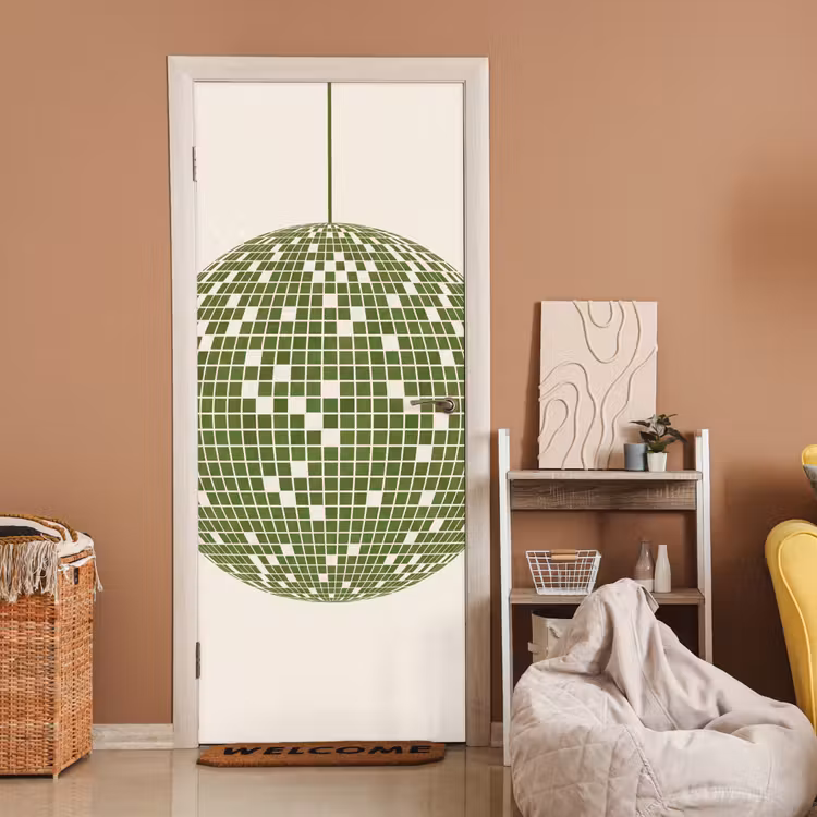Disco - Bal - Groen - Abstract - Modern deurposter klein -sfeer1