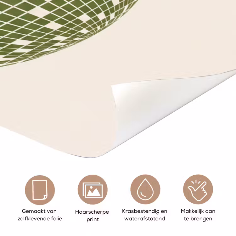 Disco - Bal - Groen - Abstract - Modern deurposter klein -closeup_NL