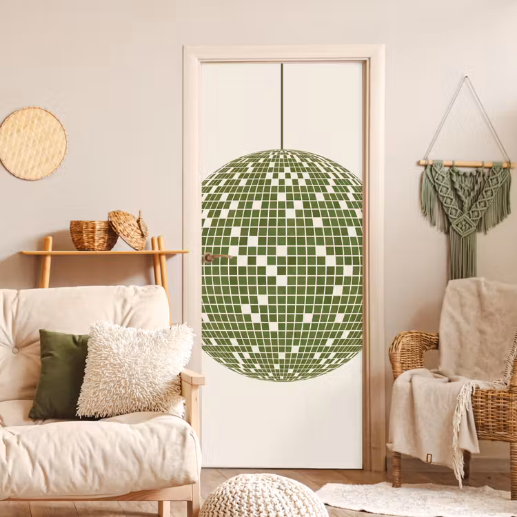 Disco - Bal - Groen - Abstract - Modern deurposter klein -sfeer2