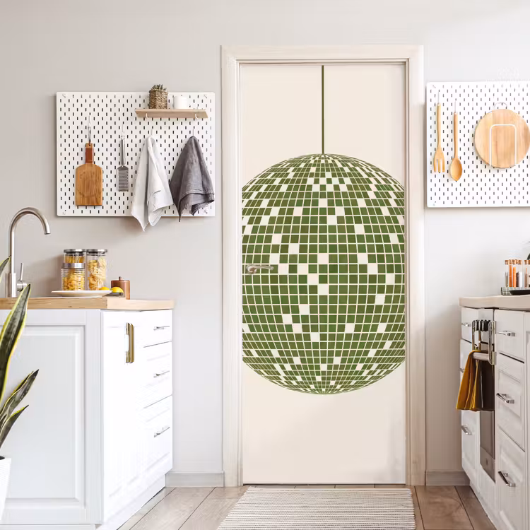Disco - Bal - Groen - Abstract - Modern deurposter klein -sfeer5