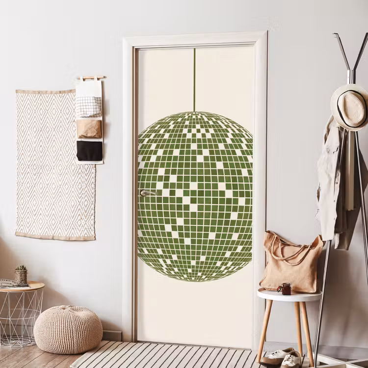Disco - Bal - Groen - Abstract - Modern deurposter klein -sfeer6