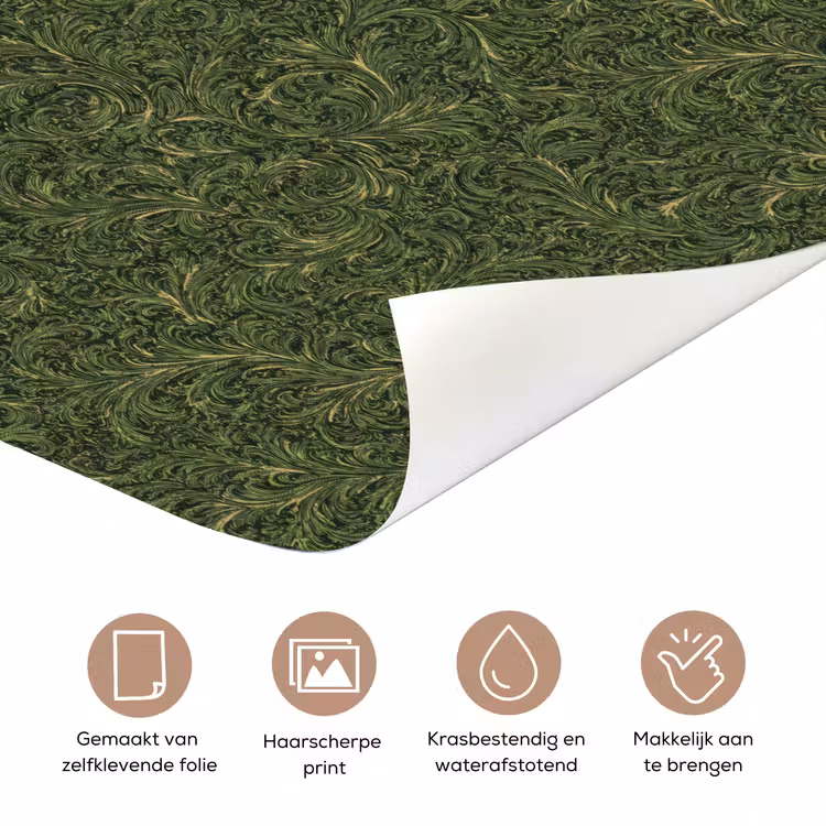 Donker - Groen - Krullend - Botanisch deurposter klein 289 -closeup_NL