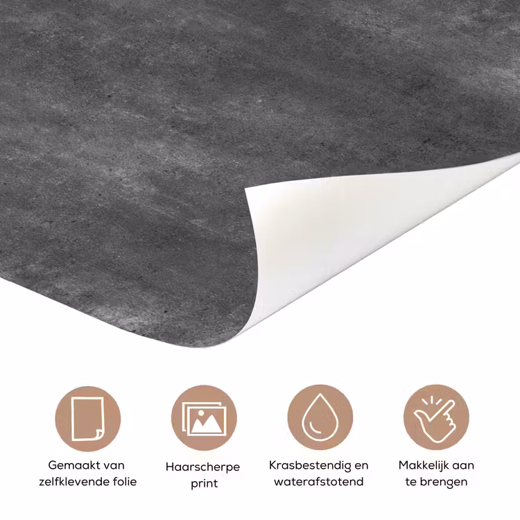 Donkergrijs - Ruw - Beton deurposter klein 289 -closeup_NL