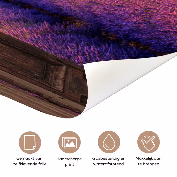 Doorkijk - Lavendel - Bloemen - Paars deurposter klein -closeup_NL