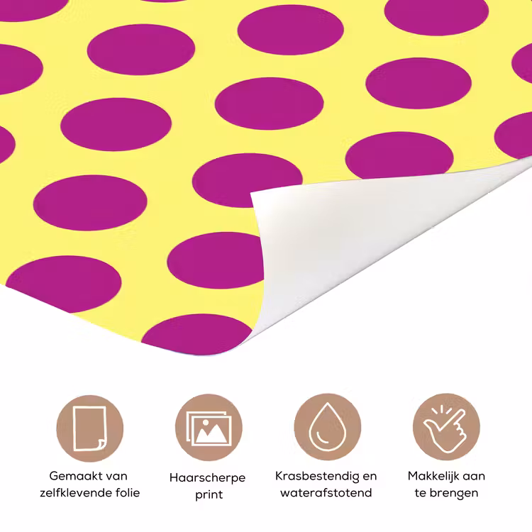 Dots - Klassiek - Geel deurposter klein 289 -closeup_NL