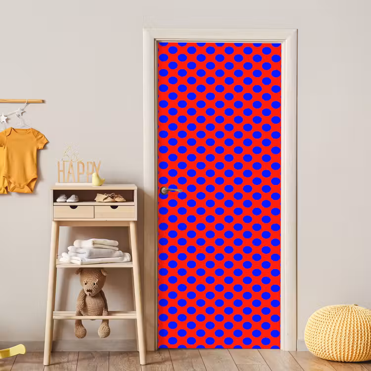 Dots - Klassiek - Rood deurposter klein 289 -sfeer4