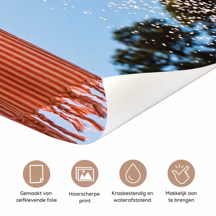Douche - Water - Zomer - Blauw deurposter klein -closeup_NL