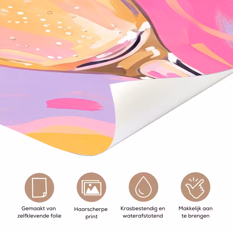 Drank - Inschenken - Feest - Abstract - Roze deurposter klein -closeup_NL