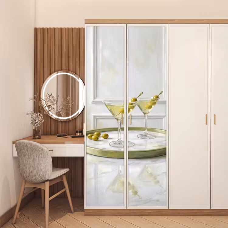Drank - Martini - Olijven - Modern - Wit deurposter klein -sfeer3