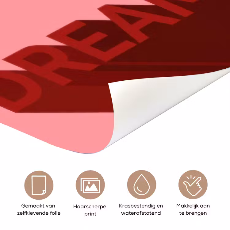Dream - 3D - Rood - Roze deurposter klein -closeup_NL