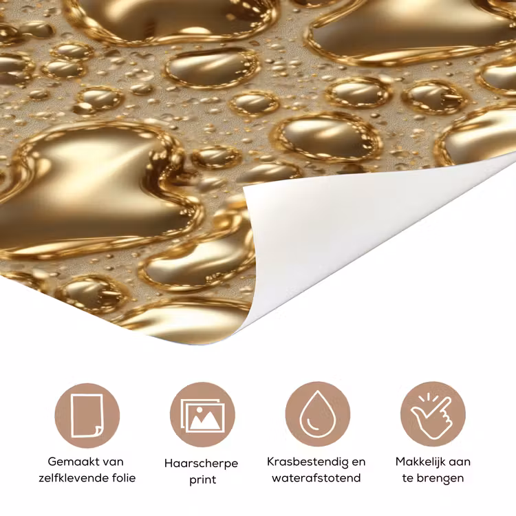 Druppels - Organisch - Goud deurposter klein 289 -closeup_NL