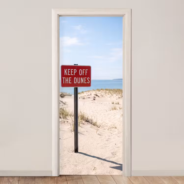 Duin - Bord - Kust - Landschap - Rood deurposter klein -3d_beige