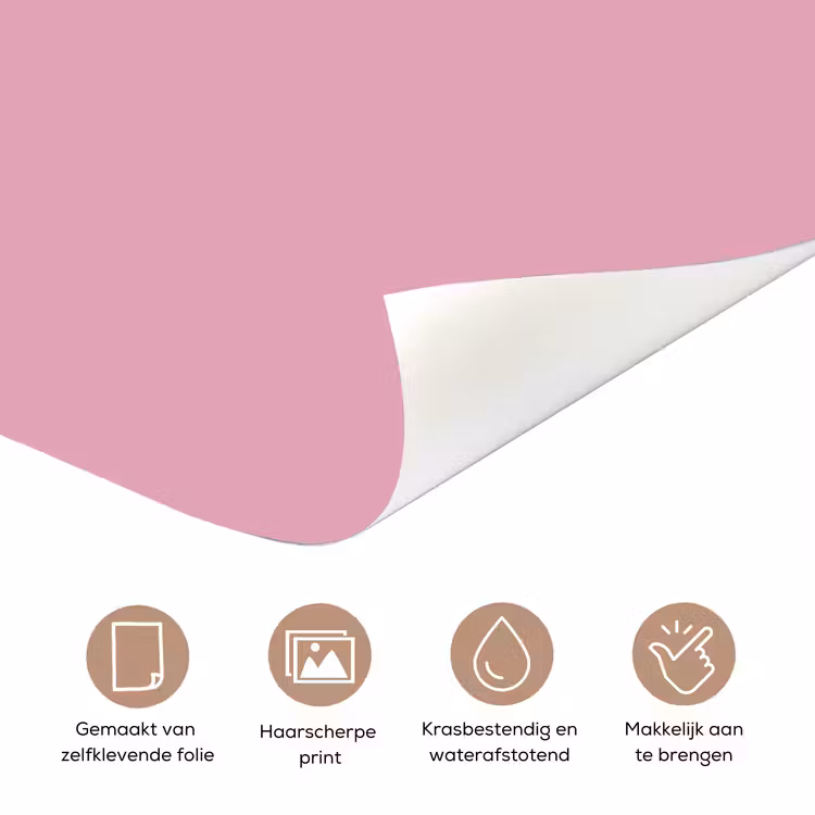 Eat me out don't stress me out - Roze - Handgeschreven deurposter klein -closeup_NL