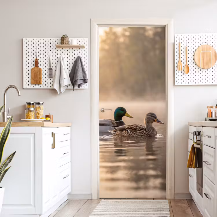 Eenden - Water - Mist - Natuur deurposter klein -sfeer5