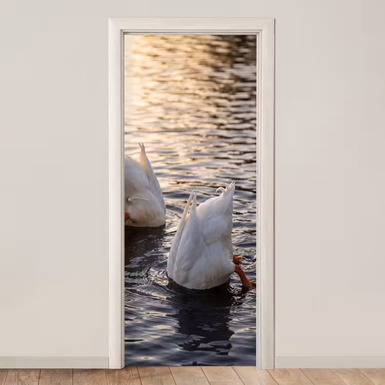 Eenden - Water - Natuur deurposter klein -3d_beige