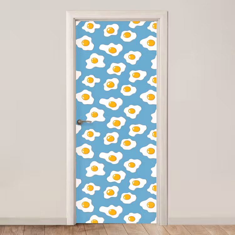 Eieren - Dooiers - Blauw deurposter klein 289 -3d_beige