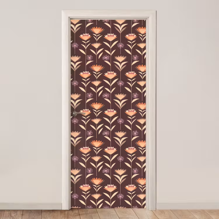 Elegant - Retro - Bruin deurposter klein 289 -3d_beige