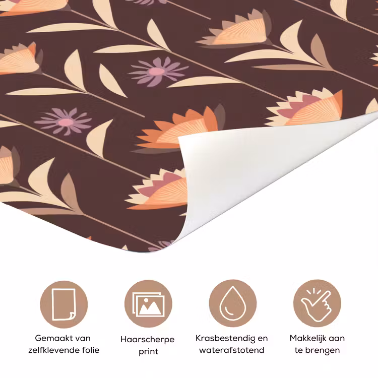 Elegant - Retro - Bruin deurposter klein 289 -closeup_NL