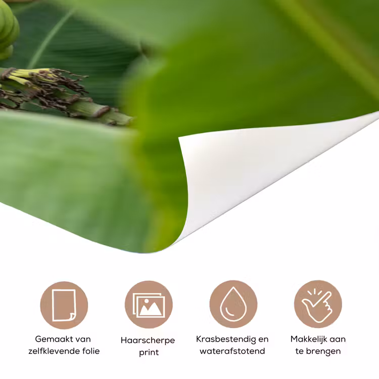 Eten - Bananen - Plantage - Groen deurposter klein -closeup_NL