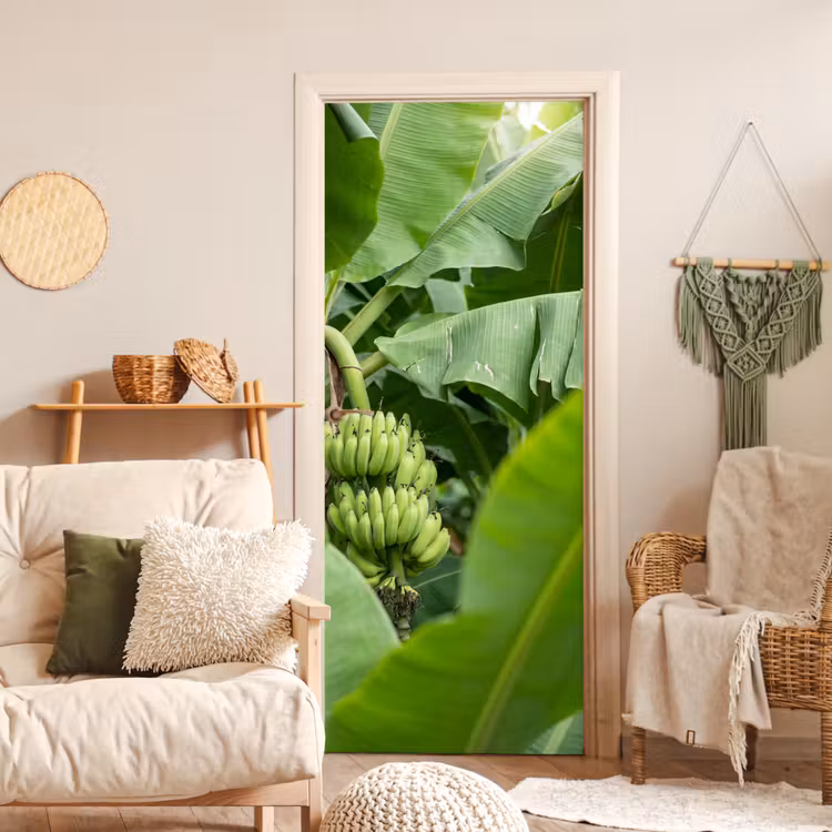 Eten - Bananen - Plantage - Groen deurposter klein -sfeer2
