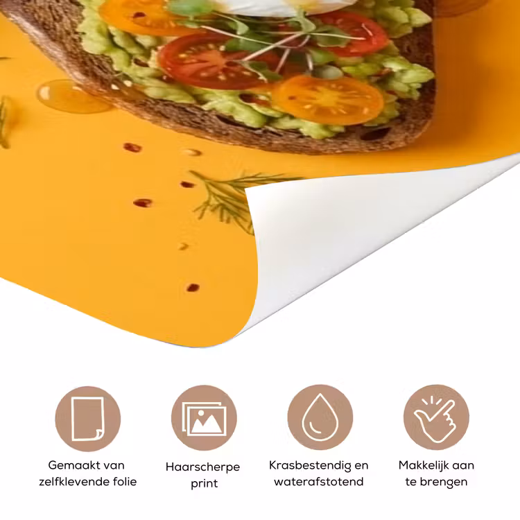 Eten - Brood - Ontbijt - Modern - Kleurrijk deurposter klein -closeup_NL