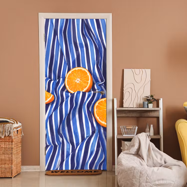 Deursticker - Eten - Fruit - Oranje - Eten - Fruit - Oranje deurposter klein