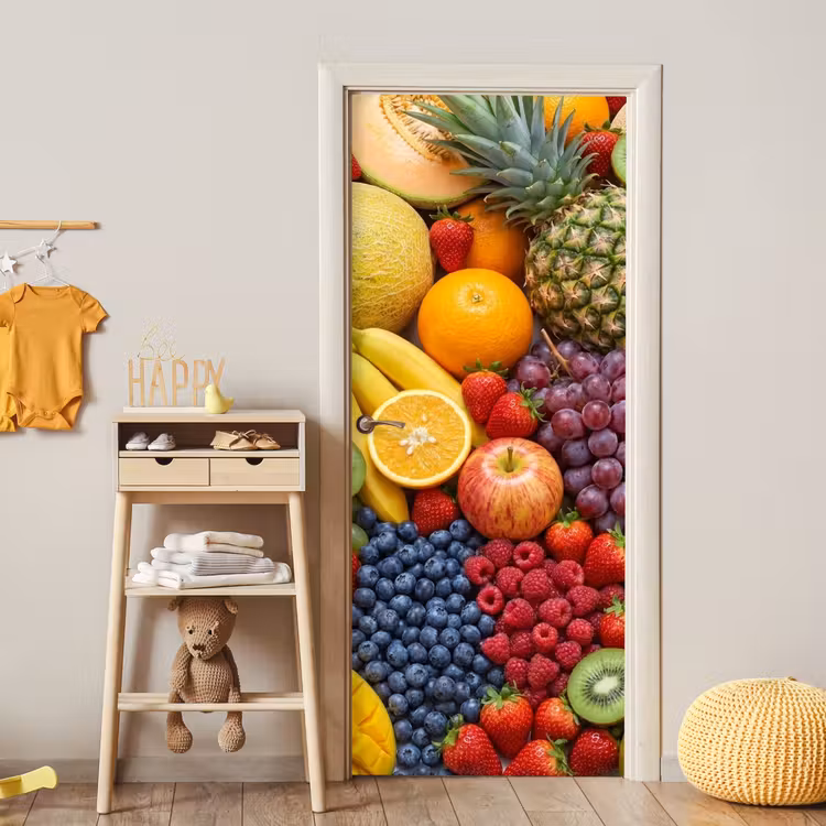 Eten - Fruit - Vers - Kleurrijk - Voeding deurposter klein -sfeer4