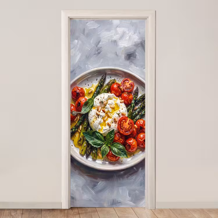 Eten - Groenten - Kaas - Modern - Vers deurposter klein -3d_beige