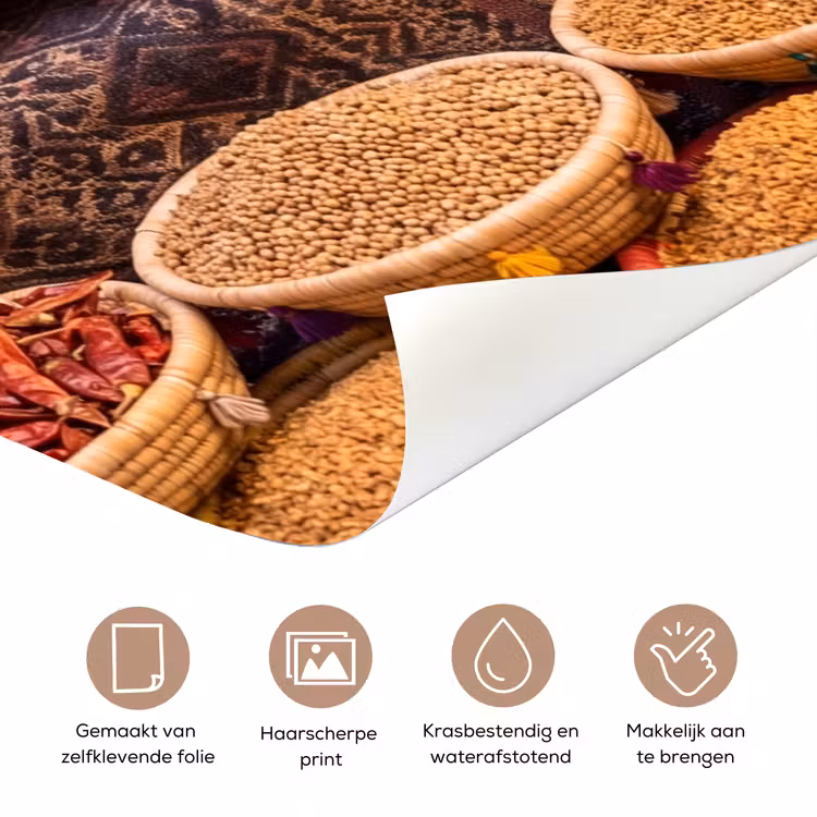 Deursticker - Eten - Kleurrijk - Cultuur - Eten - Kleurrijk - Cultuur deurposter klein