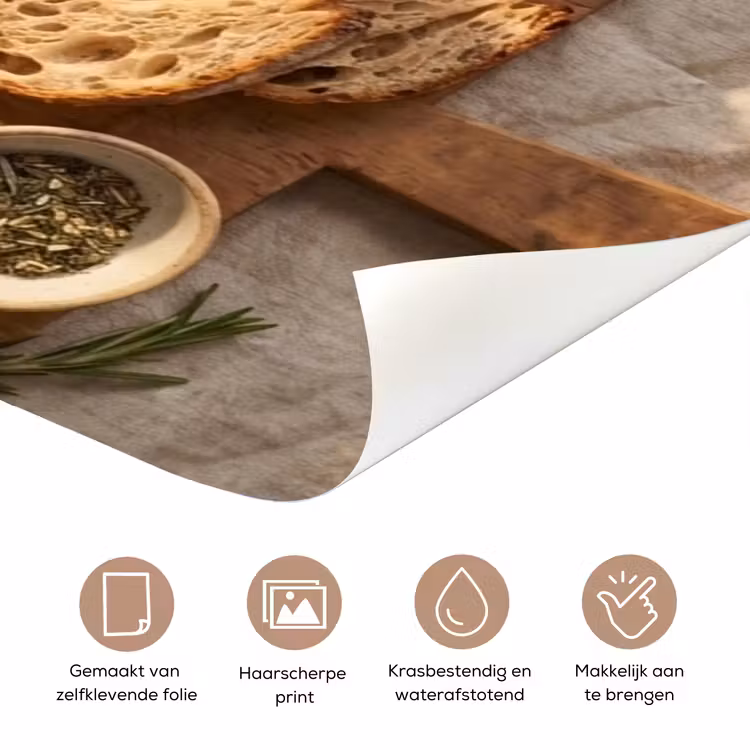 Eten - Ontbijt - Hout - Rustiek - Geel deurposter klein -closeup_NL