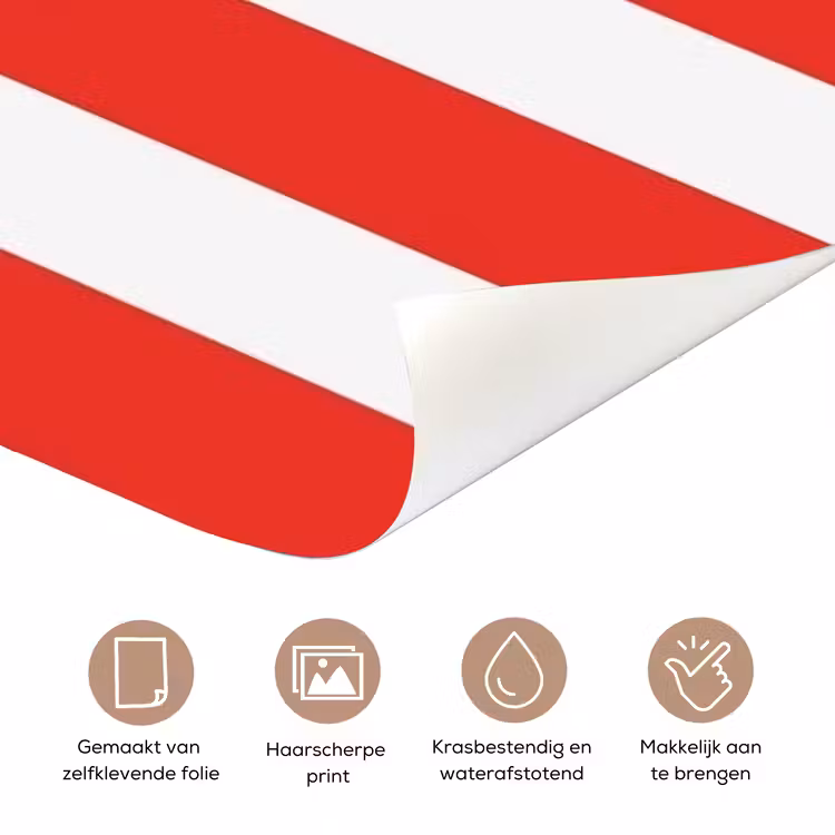 Eten - Spreuk - Keuken - Grafisch - Rood-Wit deurposter klein -closeup_NL