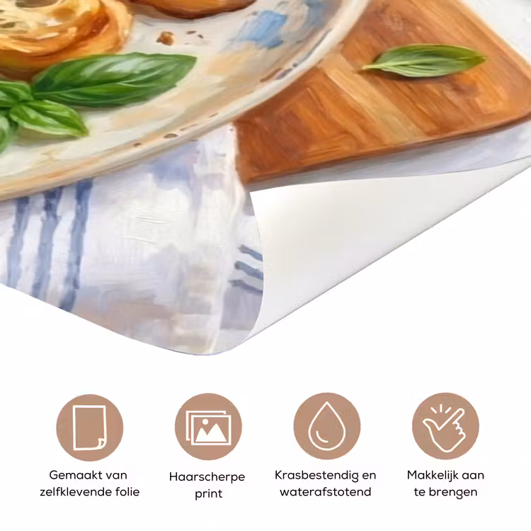 Eten - Tomaat - Brood - Kleurrijk - Keuken deurposter klein -closeup_NL