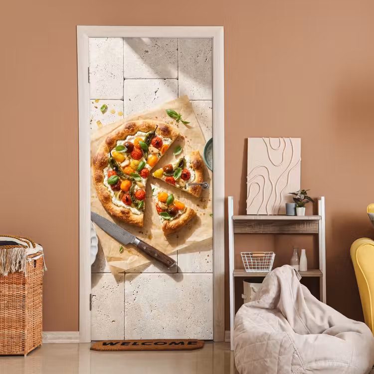 Eten - Tomaten - Basilicum - Maaltijd - Vers deurposter klein -sfeer1