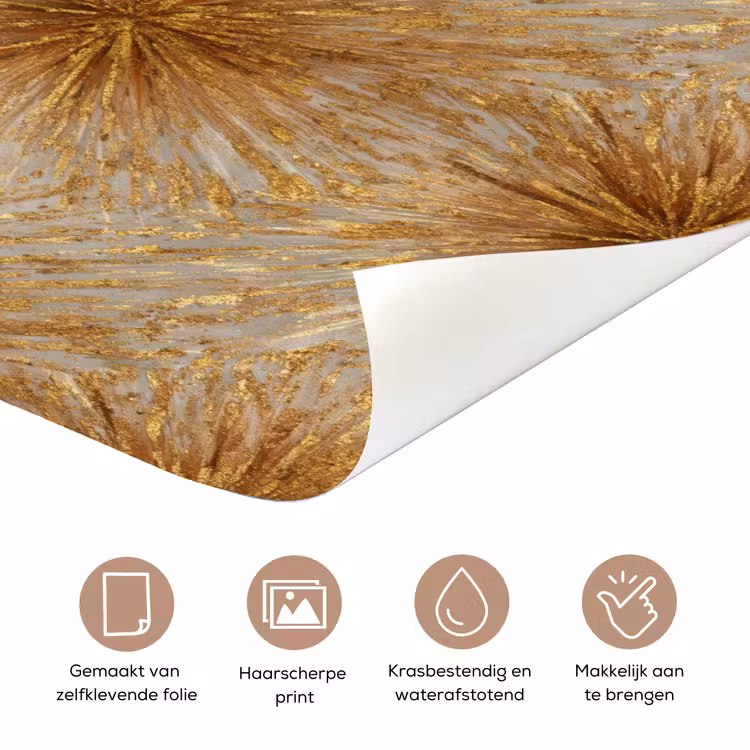 Explosie - Abstract - Goud - Wit deurposter klein 289 -closeup_NL