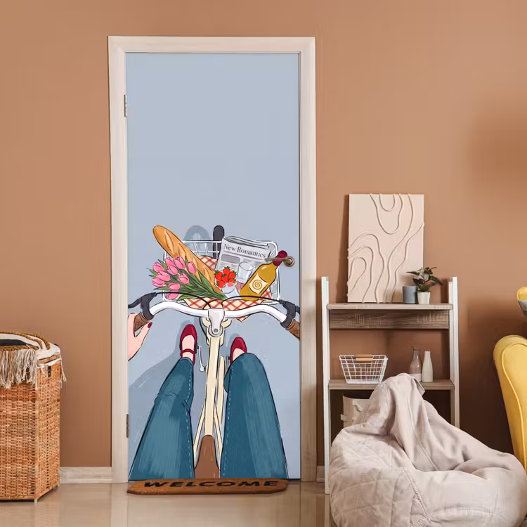 Fiets - Picknick - Zomer - Illustratie deurposter klein -sfeer1