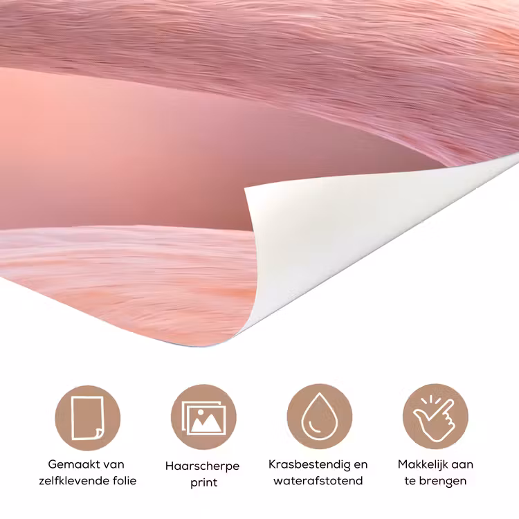 Flamingo - Portret - Roze deurposter klein -closeup_NL