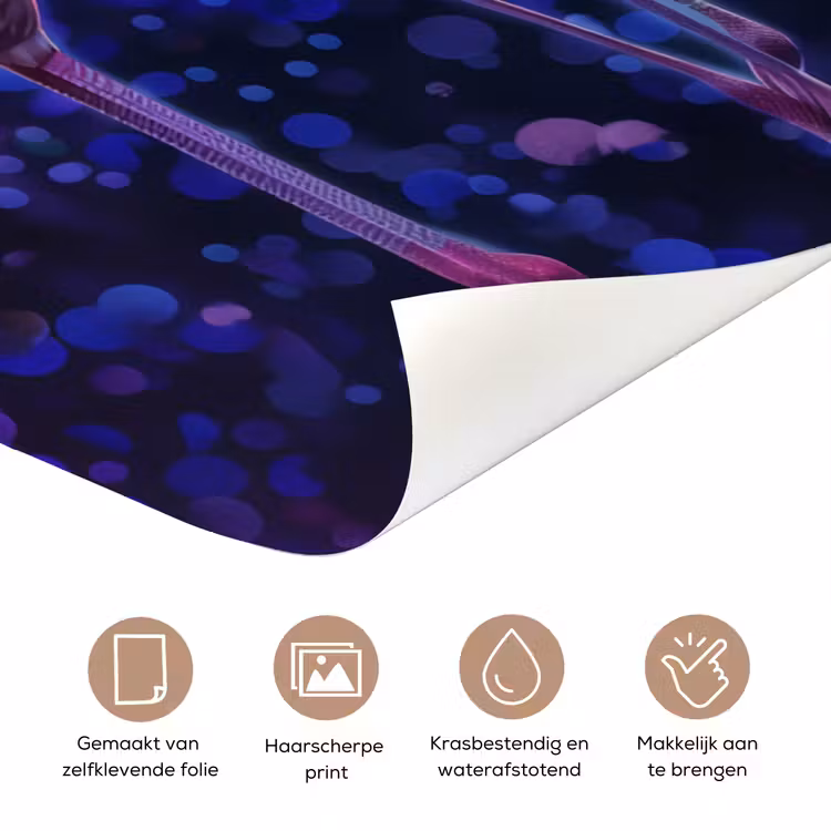 Flamingo's - Dieren - Ruimte - Galaxy deurposter klein -closeup_NL