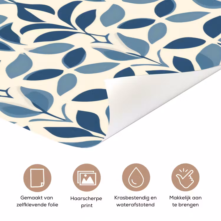 Flora - Modern - Blauw deurposter klein 289 -closeup_NL