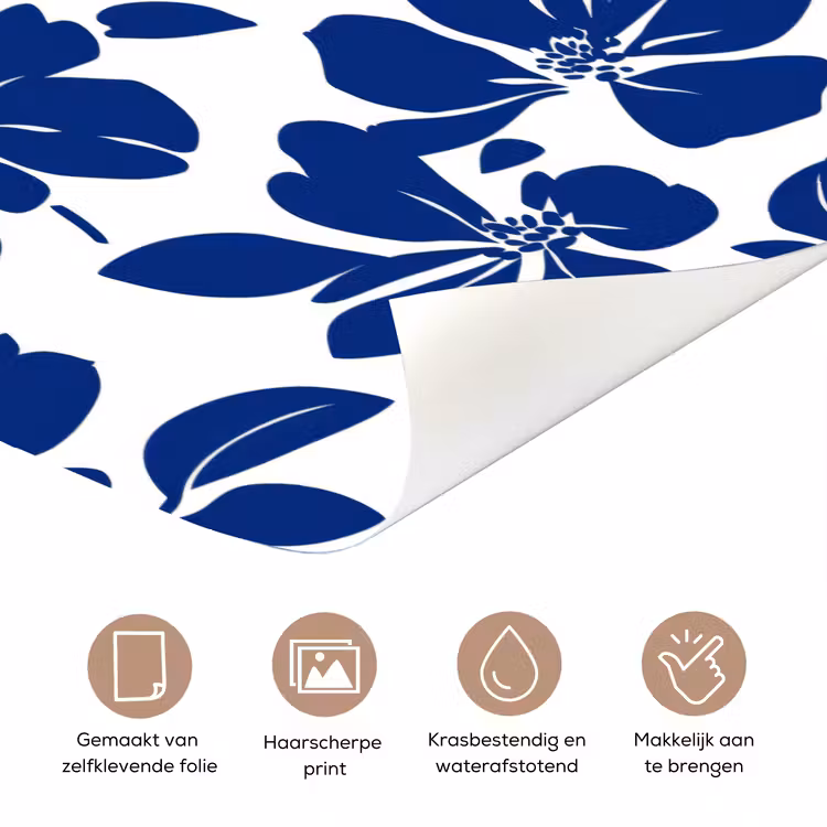 Floraal - Modern - Blauw deurposter klein 289 -closeup_NL