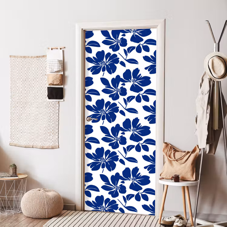 Floraal - Modern - Blauw deurposter klein 289 -sfeer6