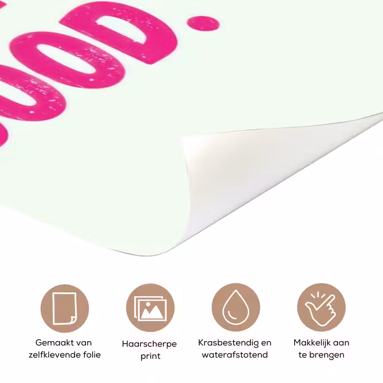 Focus on the good - Beige - Roze deurposter klein -closeup_NL
