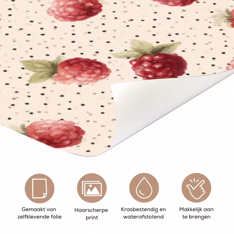 Framboos - Stippen - Rood deurposter klein 289 -closeup_NL