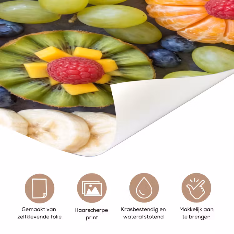 Fruit - Arrangement - Gezond - Kleurrijk - Eten deurposter klein -closeup_NL