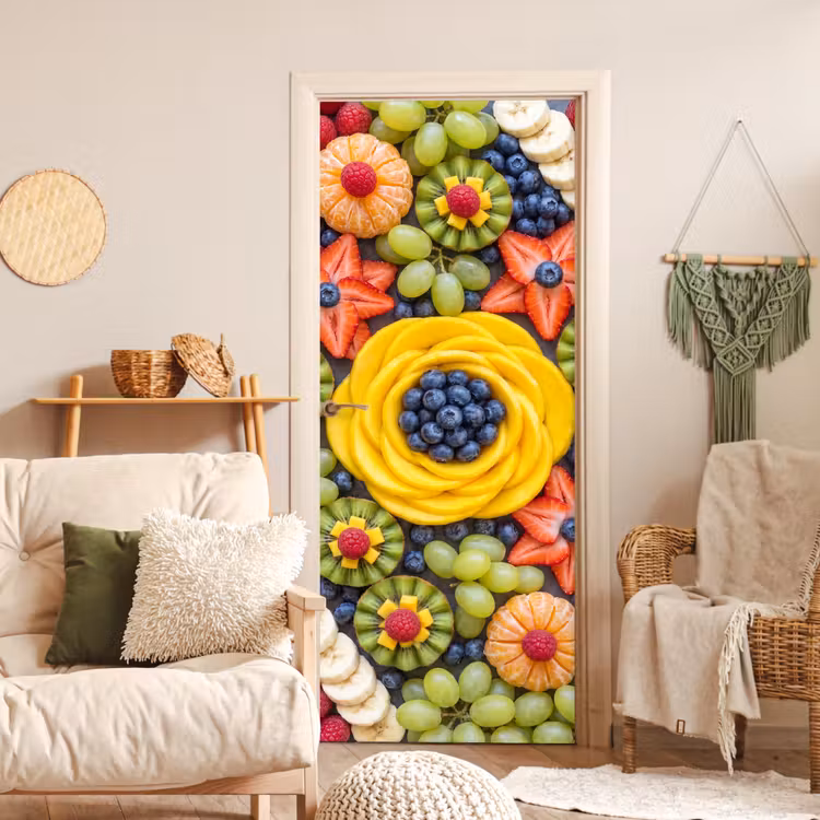 Fruit - Arrangement - Gezond - Kleurrijk - Eten deurposter klein -sfeer2