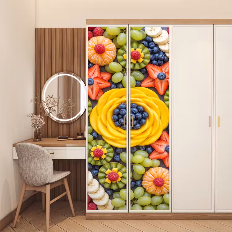 Fruit - Arrangement - Gezond - Kleurrijk - Eten deurposter klein -sfeer3