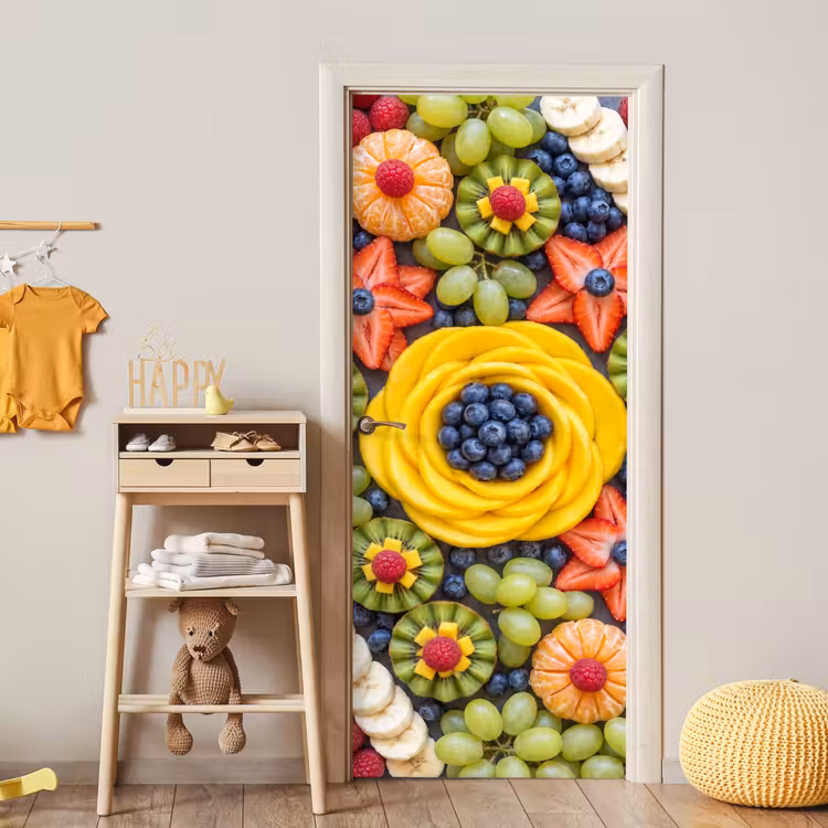 Fruit - Arrangement - Gezond - Kleurrijk - Eten deurposter klein -sfeer4